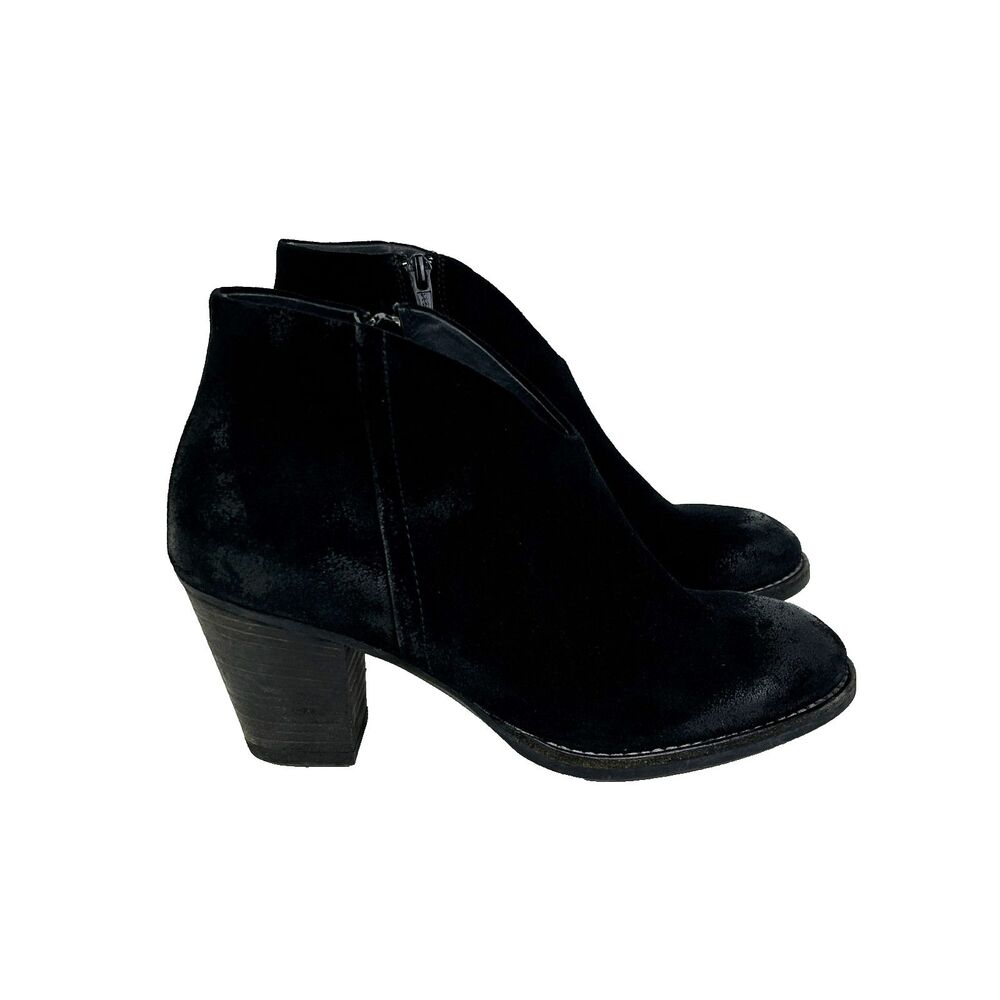 Paul Green Delgado Black Ankle Booties Suede Heeled Boots Classic UK 4.5 US 7
